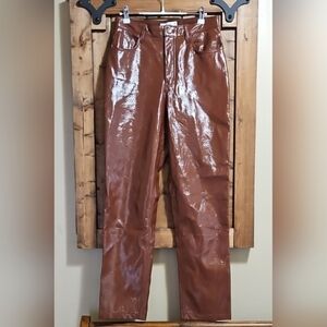 Abercrombie Metallic Brown High Rise Straight Pants 29/8